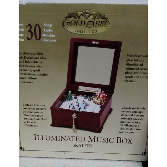 Gold Label Collection Illuminated Music Box With Animated Skaters & 30 Songs - Picture 4 of 13